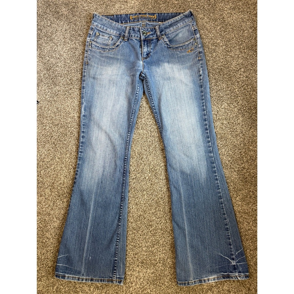 O'Neill Flare Jeans Women Size 7 Low Rise Light Wash Distressed Y2K Surf Style